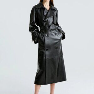 Nour Hammour Leather Trench (Henri Jacket) – New with tags & Garment Bag